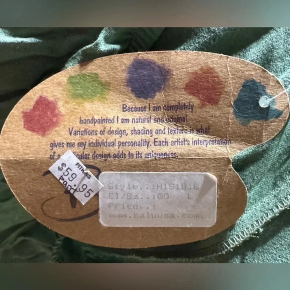 NWT Women’s Balu Hand Painted Elastic Waist Pants Size Large - Picture 5 of 5